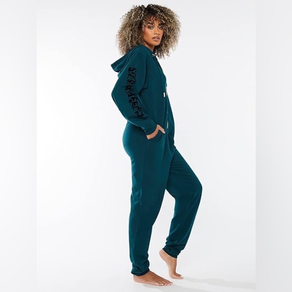 Savage x Fenty One Piece Jumpsuit Size Small Showgirl Hooded Half Zip Leisure